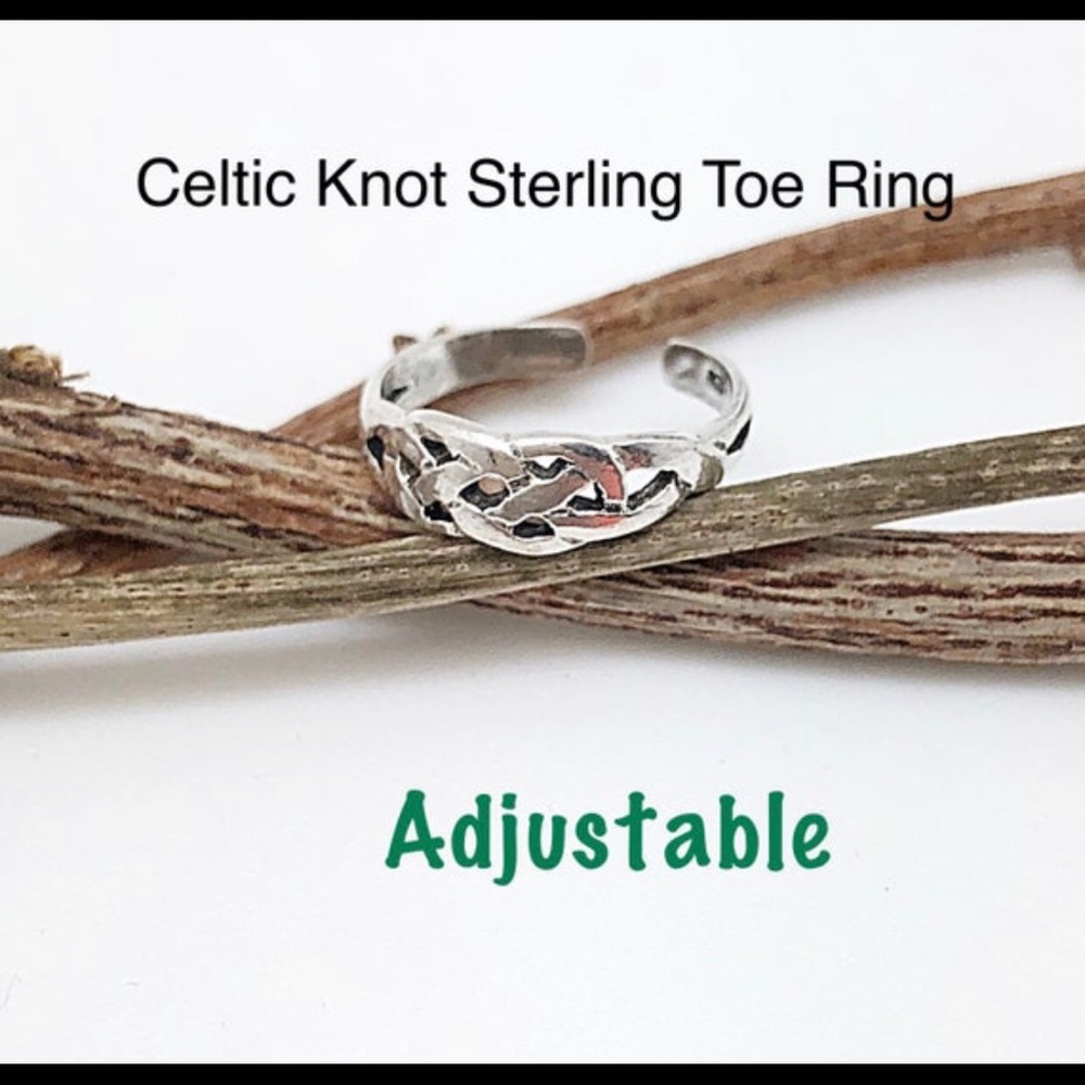 Celtic Knot Sterling Silver Toe Ring, 3/8”, Adjustable, NEW, Ships in Gift Box